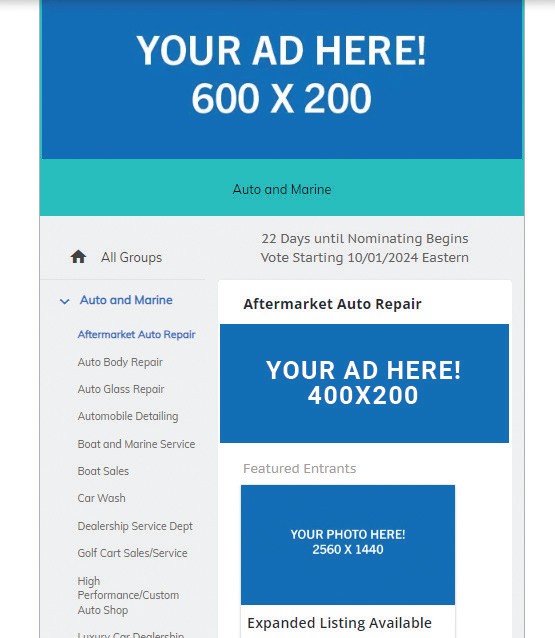 Group page sponsor ad placement mockup